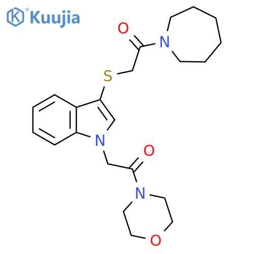1-(azepan-1-yl)-2-({1-2-(morpholin-4-yl)-2-oxoethyl-1H-indol-3-yl}sulfanyl)ethan-1-one structure