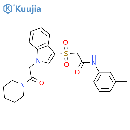 N-(3-methylphenyl)-2-({1-2-oxo-2-(piperidin-1-yl)ethyl-1H-indol-3-yl}sulfonyl)acetamide structure