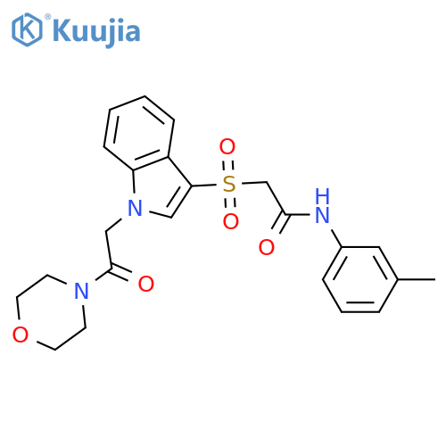 N-(3-methylphenyl)-2-({1-2-(morpholin-4-yl)-2-oxoethyl-1H-indol-3-yl}sulfonyl)acetamide structure