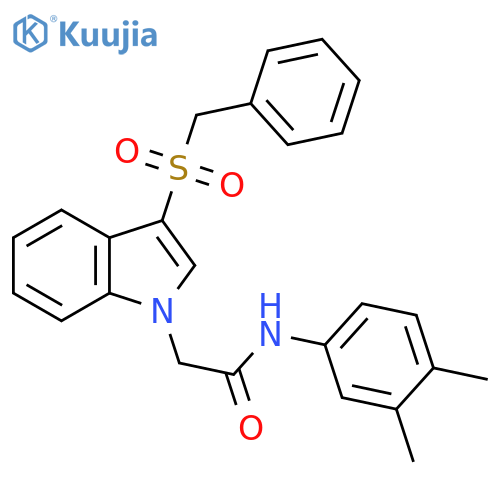 N-(3,4-dimethylphenyl)-2-(3-phenylmethanesulfonyl-1H-indol-1-yl)acetamide structure