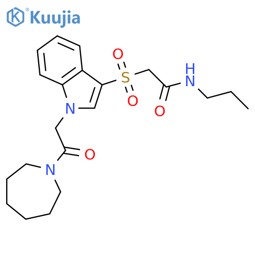 2-({1-2-(azepan-1-yl)-2-oxoethyl-1H-indol-3-yl}sulfonyl)-N-propylacetamide structure
