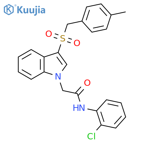 N-(2-chlorophenyl)-2-{3-(4-methylphenyl)methanesulfonyl-1H-indol-1-yl}acetamide structure