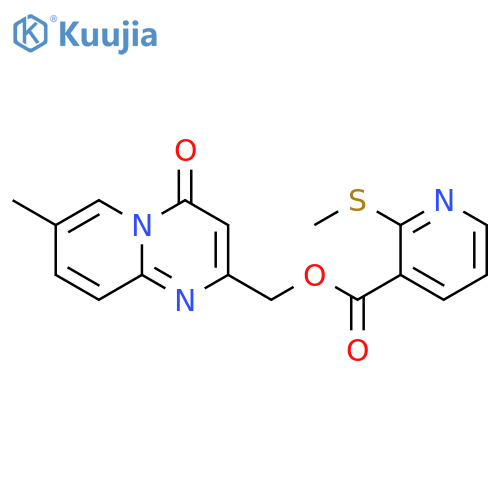 (7-Methyl-4-oxo-4H-pyrido[1,2-a]pyrimidin-2-yl)methyl 2-(methylthio)-3-pyridinecarboxylate structure