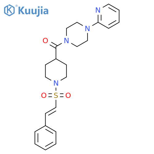 1-[1-(2-Phenylethenesulfonyl)piperidine-4-carbonyl]-4-(pyridin-2-yl)piperazine structure