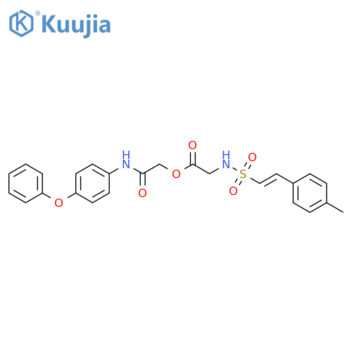 [(4-Phenoxyphenyl)carbamoyl]methyl 2-[2-(4-methylphenyl)ethenesulfonamido]acetate structure