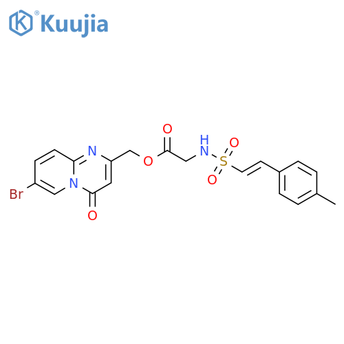 {7-bromo-4-oxo-4H-pyrido[1,2-a]pyrimidin-2-yl}methyl 2-[2-(4-methylphenyl)ethenesulfonamido]acetate structure