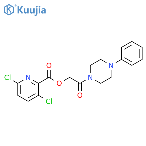 2-Oxo-2-(4-phenyl-1-piperazinyl)ethyl 3,6-dichloro-2-pyridinecarboxylate structure