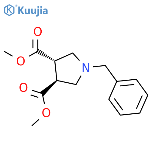 3,4-Pyrrolidinedicarboxylicacid, 1-(phenylmethyl)-, 3,4-dimethyl ester, (3R,4R)-rel- structure