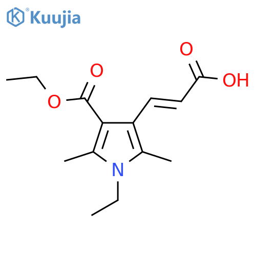 3-4-(ethoxycarbonyl)-1-ethyl-2,5-dimethyl-1H-pyrrol-3-ylprop-2-enoic acid structure