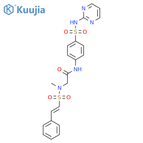2-(N-methyl-2-phenylethenesulfonamido)-N-{4-[(pyrimidin-2-yl)sulfamoyl]phenyl}acetamide structure