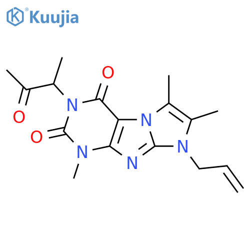1,6,7-trimethyl-3-(3-oxobutan-2-yl)-8-(prop-2-en-1-yl)-1H,2H,3H,4H,8H-imidazo1,2-gpurine-2,4-dione structure