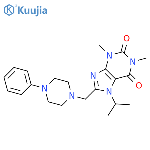 1,3-dimethyl-8-(4-phenylpiperazin-1-yl)methyl-7-(propan-2-yl)-2,3,6,7-tetrahydro-1H-purine-2,6-dione structure