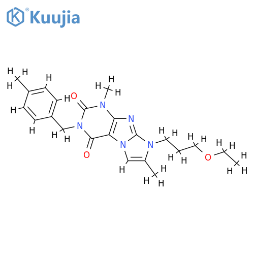 8-(3-ethoxypropyl)-1,7-dimethyl-3-(4-methylphenyl)methyl-1H,2H,3H,4H,8H-imidazo1,2-gpurine-2,4-dione structure