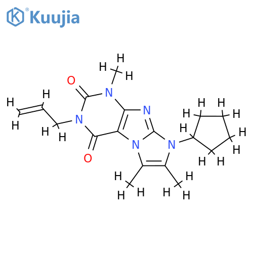 8-cyclopentyl-1,6,7-trimethyl-3-(prop-2-en-1-yl)-1H,2H,3H,4H,8H-imidazo1,2-gpurine-2,4-dione structure