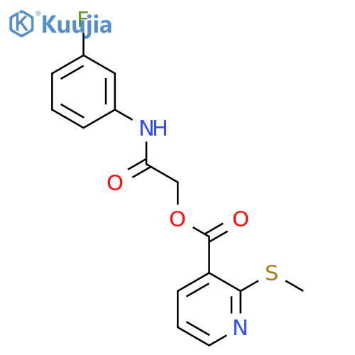 [2-(3-Fluoroanilino)-2-oxoethyl] 2-methylsulfanylpyridine-3-carboxylate structure