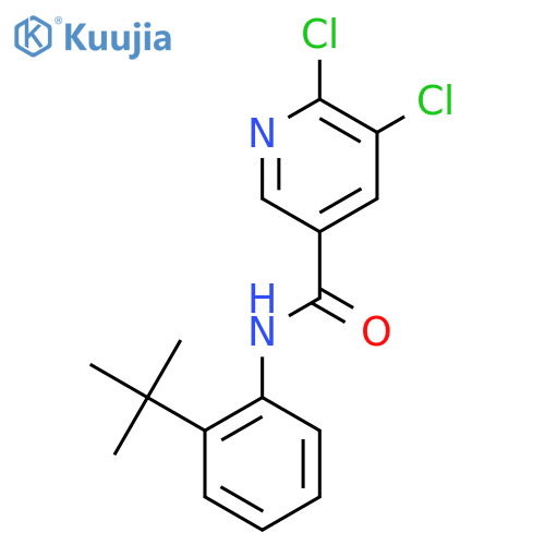 N-(2-tert-butylphenyl)-5,6-dichloropyridine-3-carboxamide structure