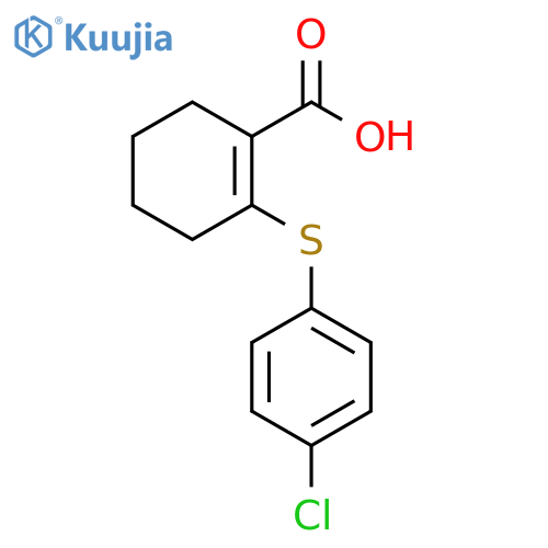 2-(4-chlorophenyl)sulfanylcyclohex-1-ene-1-carboxylic acid structure