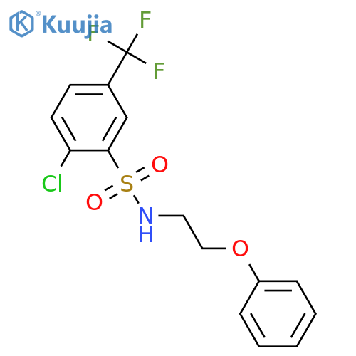 2-chloro-N-(2-phenoxyethyl)-5-(trifluoromethyl)benzene-1-sulfonamide structure