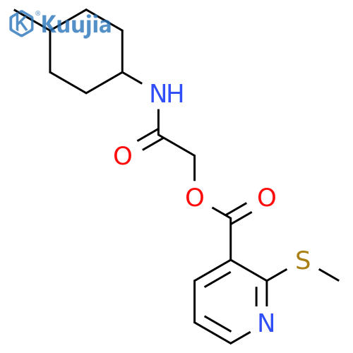[2-[(4-Methylcyclohexyl)amino]-2-oxoethyl] 2-methylsulfanylpyridine-3-carboxylate structure
