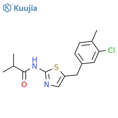N-{5-(3-chloro-4-methylphenyl)methyl-1,3-thiazol-2-yl}-2-methylpropanamide structure