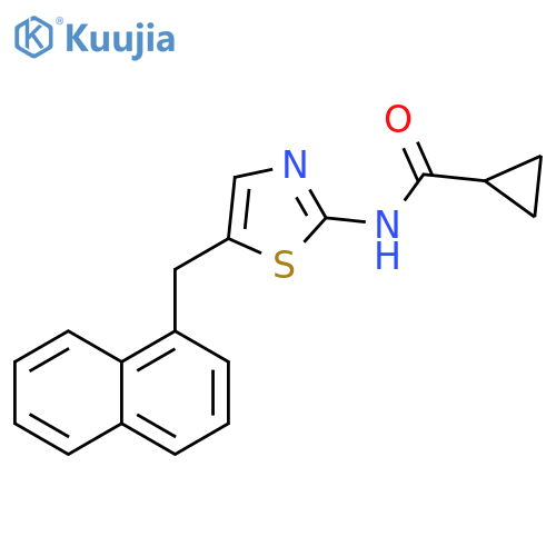 N-{5-(naphthalen-1-yl)methyl-1,3-thiazol-2-yl}cyclopropanecarboxamide structure