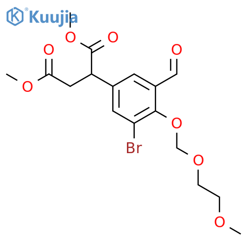 Dimethyl 2-(3-bromo-5-formyl-4-((2-methoxyethoxy)methoxy)phenyl)succinate structure