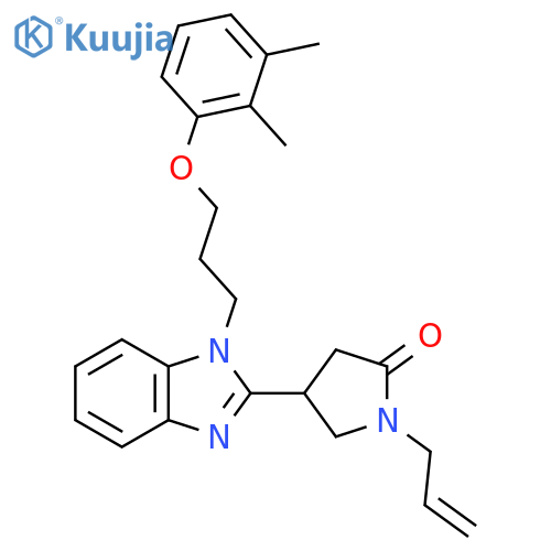 4-{1-3-(2,3-dimethylphenoxy)propyl-1H-1,3-benzodiazol-2-yl}-1-(prop-2-en-1-yl)pyrrolidin-2-one structure