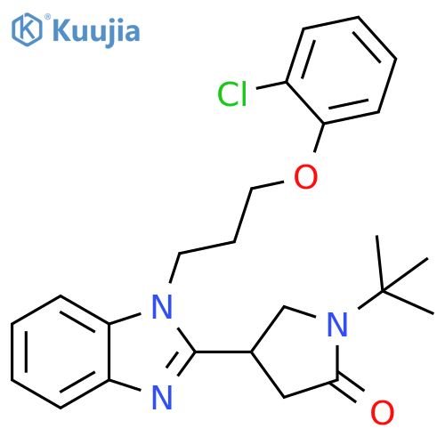 1-tert-butyl-4-{1-3-(2-chlorophenoxy)propyl-1H-1,3-benzodiazol-2-yl}pyrrolidin-2-one structure