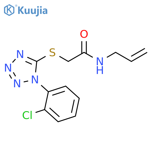 2-{1-(2-chlorophenyl)-1H-1,2,3,4-tetrazol-5-ylsulfanyl}-N-(prop-2-en-1-yl)acetamide structure