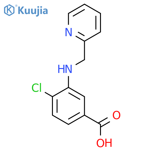 4-Chloro-3-[(pyridin-2-ylmethyl)-amino]-benzoic acid structure
