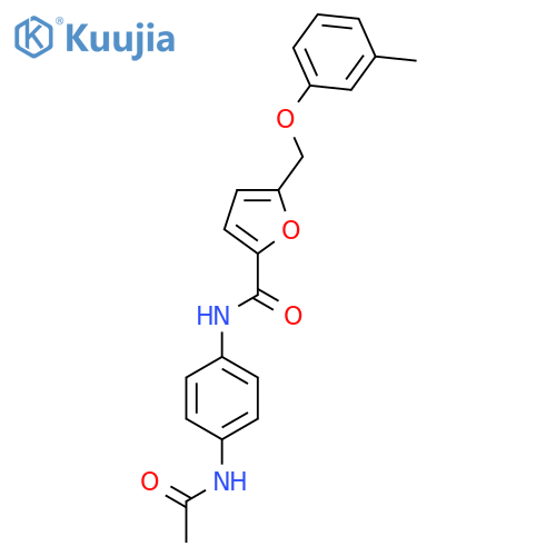 N-(4-acetamidophenyl)-5-(3-methylphenoxy)methylfuran-2-carboxamide structure