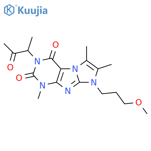 8-(3-methoxypropyl)-1,6,7-trimethyl-3-(3-oxobutan-2-yl)-1H,2H,3H,4H,8H-imidazo1,2-gpurine-2,4-dione structure