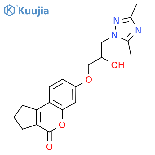 7-3-(3,5-dimethyl-1H-1,2,4-triazol-1-yl)-2-hydroxypropoxy-1H,2H,3H,4H-cyclopentacchromen-4-one structure