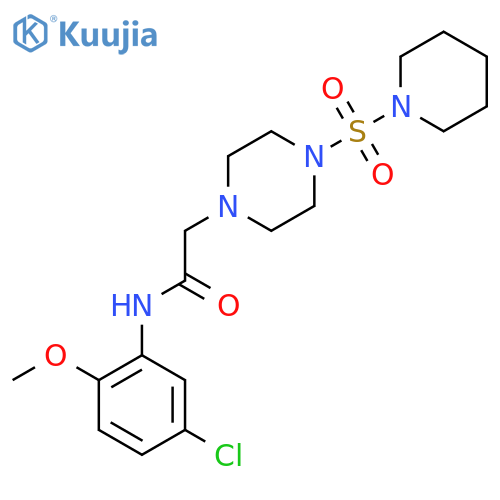 N-(5-chloro-2-methoxyphenyl)-2-4-(piperidine-1-sulfonyl)piperazin-1-ylacetamide structure