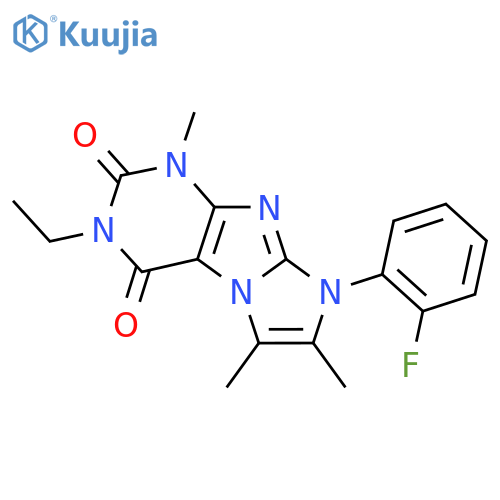 3-ethyl-8-(2-fluorophenyl)-1,6,7-trimethyl-1H,2H,3H,4H,8H-imidazo1,2-gpurine-2,4-dione structure