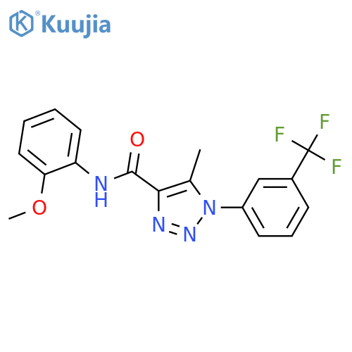 N-(2-methoxyphenyl)-5-methyl-1-3-(trifluoromethyl)phenyl-1H-1,2,3-triazole-4-carboxamide structure