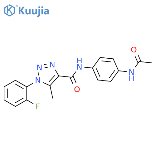 N-(4-acetamidophenyl)-1-(2-fluorophenyl)-5-methyl-1H-1,2,3-triazole-4-carboxamide structure