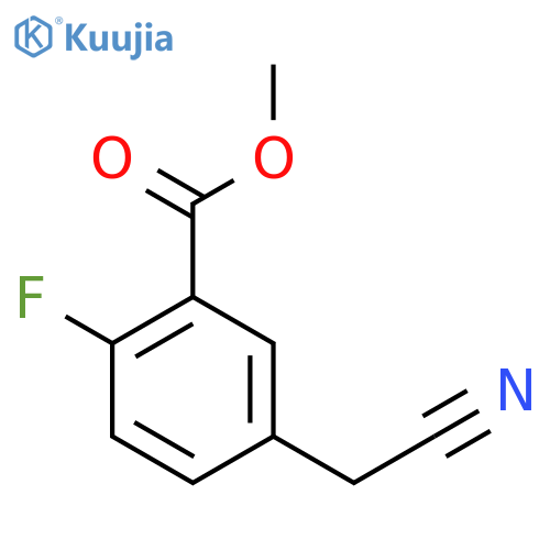 Benzoic acid, 5-(cyanomethyl)-2-fluoro-, methyl ester structure