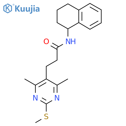 3-[4,6-dimethyl-2-(methylsulfanyl)pyrimidin-5-yl]-N-(1,2,3,4-tetrahydronaphthalen-1-yl)propanamide structure