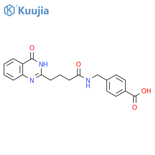 Benzoic acid, 4-[[[4-(3,4-dihydro-4-oxo-2-quinazolinyl)-1-oxobutyl]amino]methyl]- structure