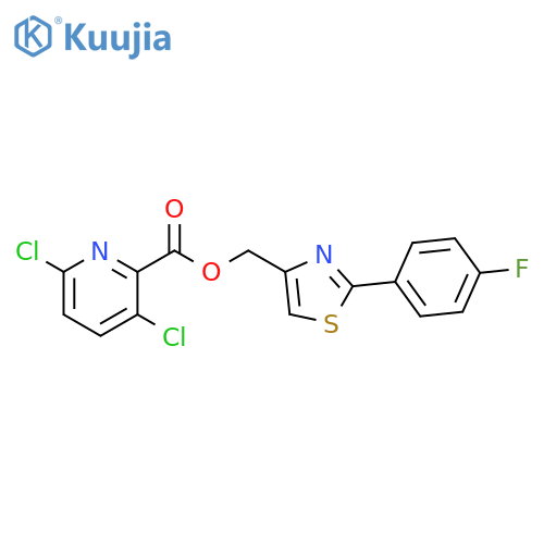 [2-(4-Fluorophenyl)-4-thiazolyl]methyl 3,6-dichloro-2-pyridinecarboxylate structure
