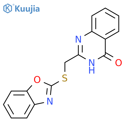 2-(1,3-benzoxazol-2-ylsulfanyl)methyl-3,4-dihydroquinazolin-4-one structure