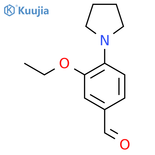 3-ethoxy-4-(pyrrolidin-1-yl)benzaldehyde structure