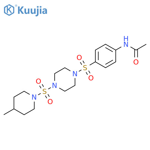 N-4-({4-(4-methylpiperidin-1-yl)sulfonylpiperazin-1-yl}sulfonyl)phenylacetamide structure