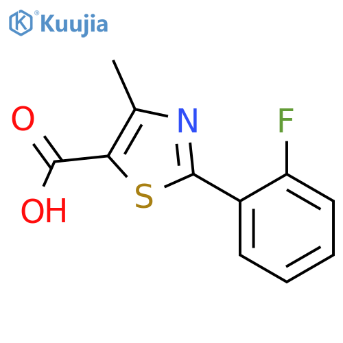2-(2-fluorophenyl)-4-methyl-1,3-thiazole-5-carboxylic acid structure