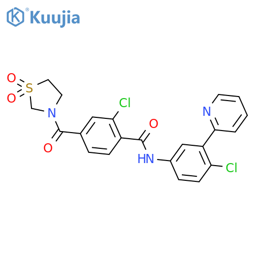 Benzamide,2-chloro-N-[4-chloro-3-(2-pyridinyl)phenyl]-4-[(1,1-dioxido-3-thiazolidinyl)carbonyl]- structure