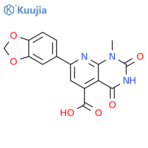7-(2H-1,3-benzodioxol-5-yl)-1-methyl-2,4-dioxo-1H,2H,3H,4H-pyrido[2,3-d]pyrimidine-5-carboxylic acid structure