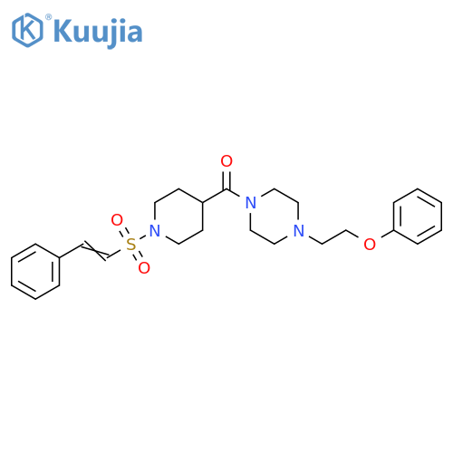 [4-(2-Phenoxyethyl)-1-piperazinyl][1-[(2-phenylethenyl)sulfonyl]-4-piperidinyl]methanone structure