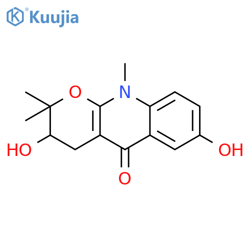 3,7-dihydroxy-2,2,10-trimethyl-2,3,4,10-tetrahydro-5H-pyrano[2,3-b]quinolin-5-one structure