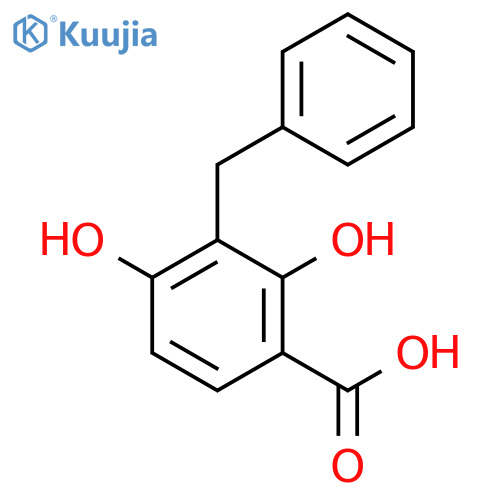 Benzoic acid, 2,4-dihydroxy-3-(phenylmethyl)- structure